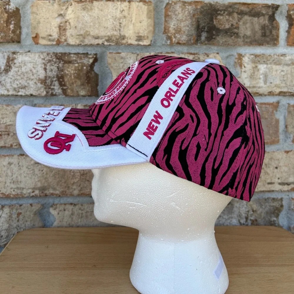 Urban Trendz New Orleans Embroidery Pink‎ Black White Zebra Print Baseball Cap